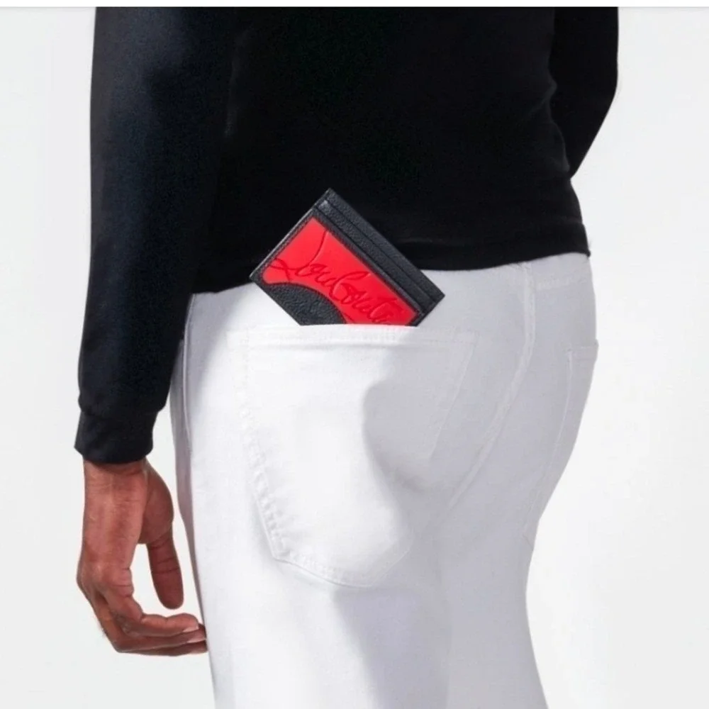 Christian Louboutin Red & Black Leather Card Holder